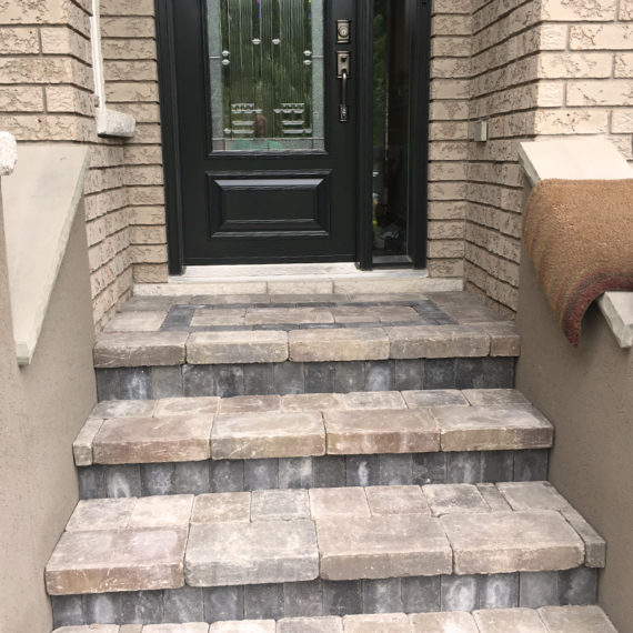 Entryway with stone steps